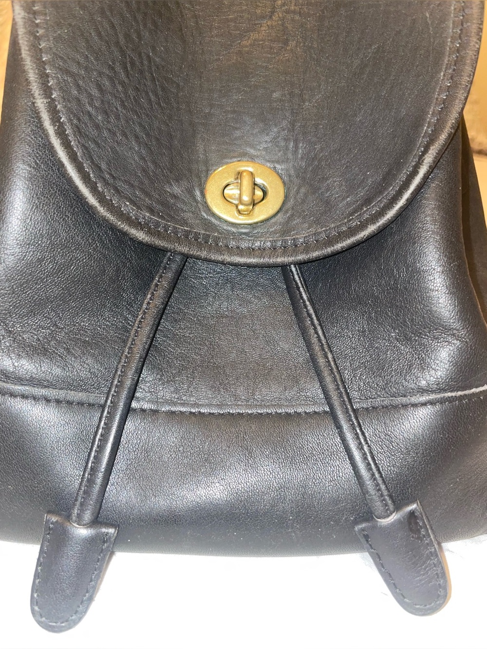 COACH vintage mini black leather daypack backpack 9960 with hang tag